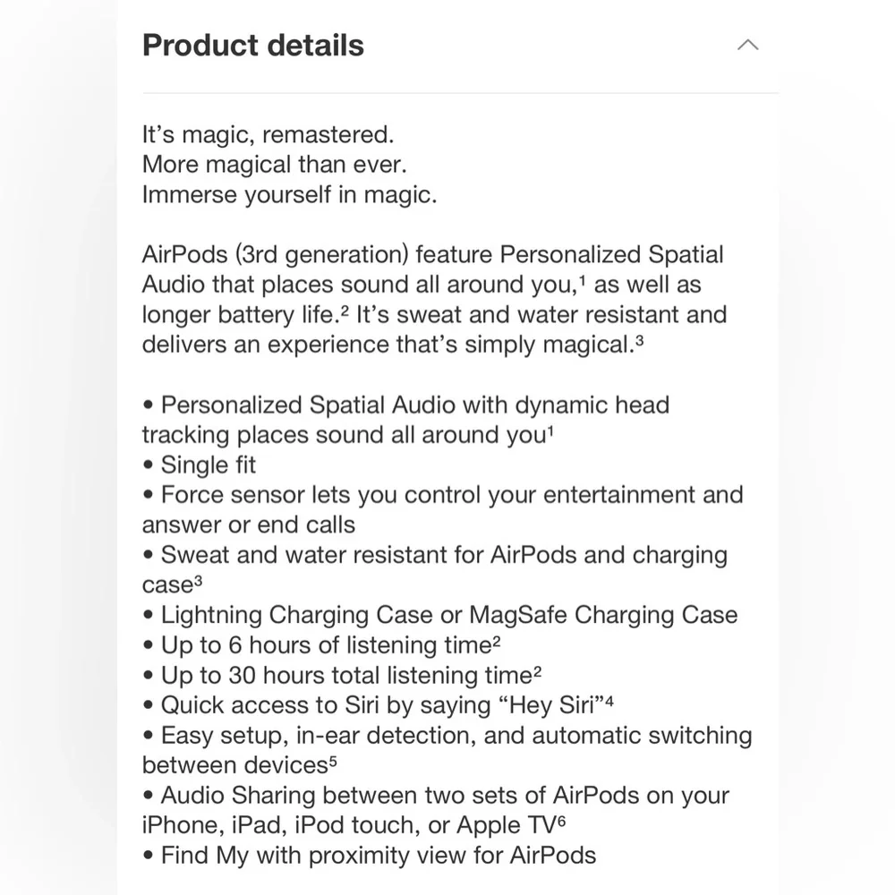 New Authentic Apple - AirPods with Lightning Charging Case.